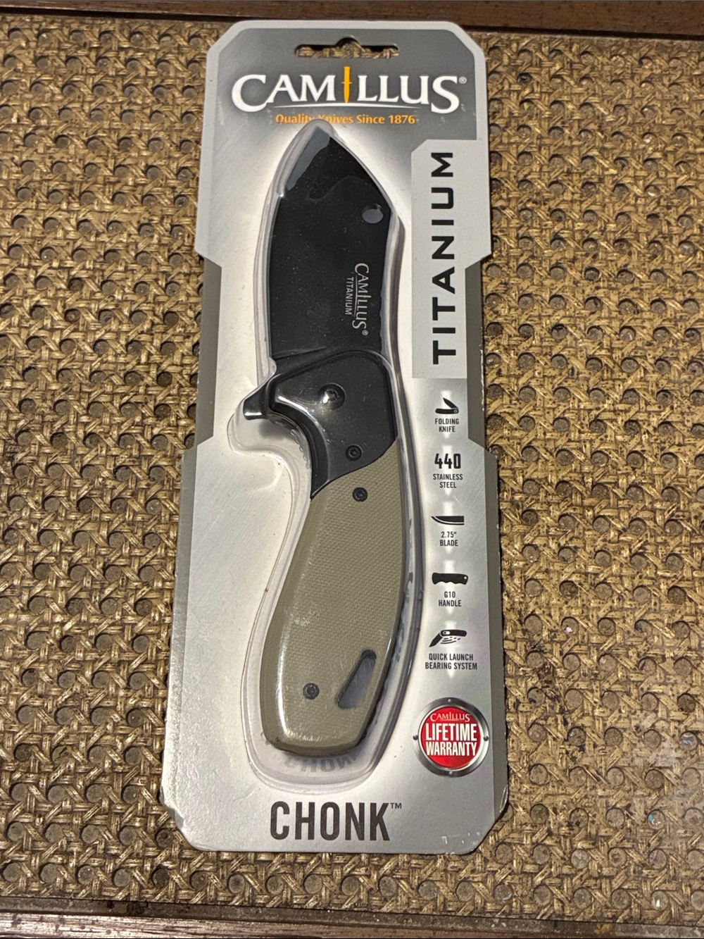 Camillus Titanium 'Chonk' Folding Knife - Olive Handle